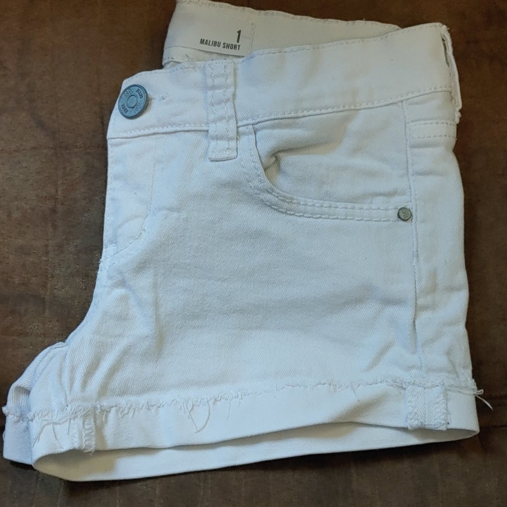 White denim shorts